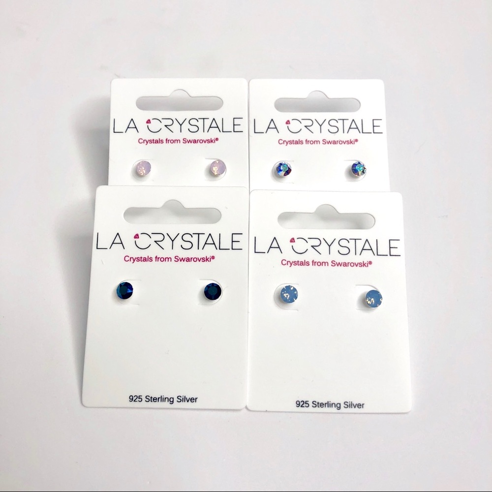 925 Sterling Silver Swarovski Crystal Earrings - Picture 8 of 8